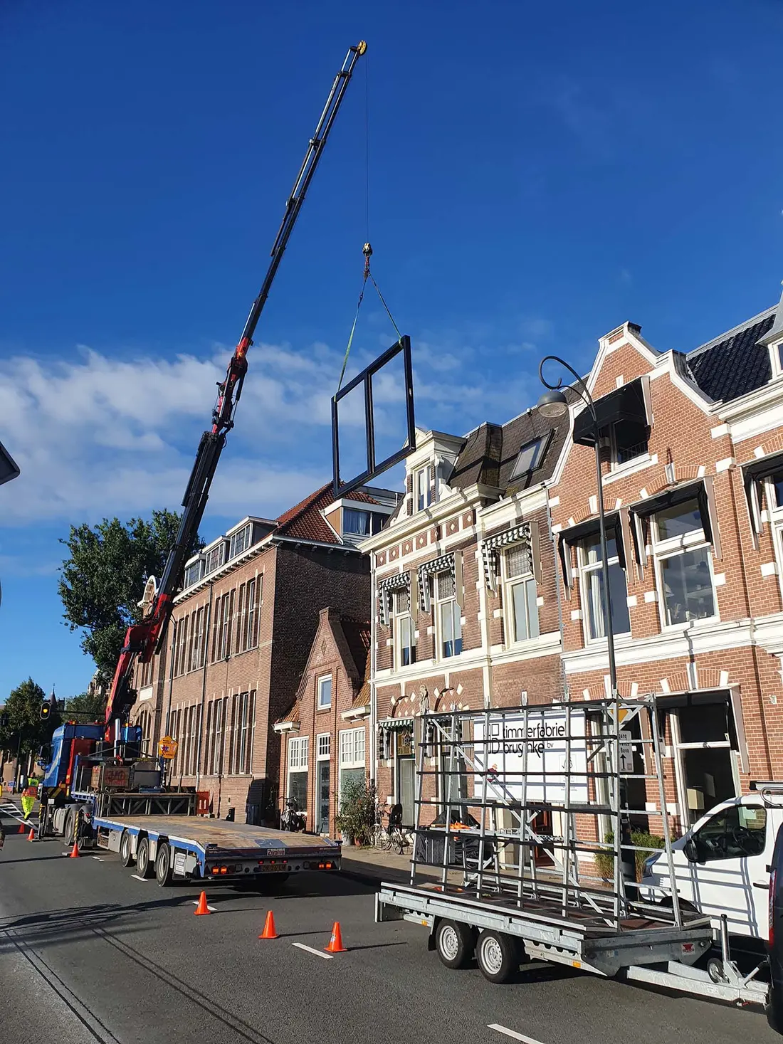 Detail van houten uitbouw in Haarlem